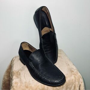 Johnston & Murphy Men’s Black Leather Loafers Sheepskin Slip-On Size 11.5 Medium